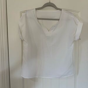 SHEIN White V-Neck Blouse